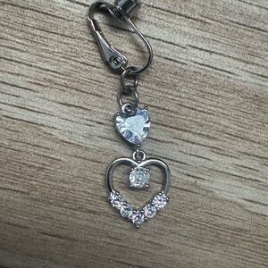 Silver Heart Dangle Piercing (Fake)